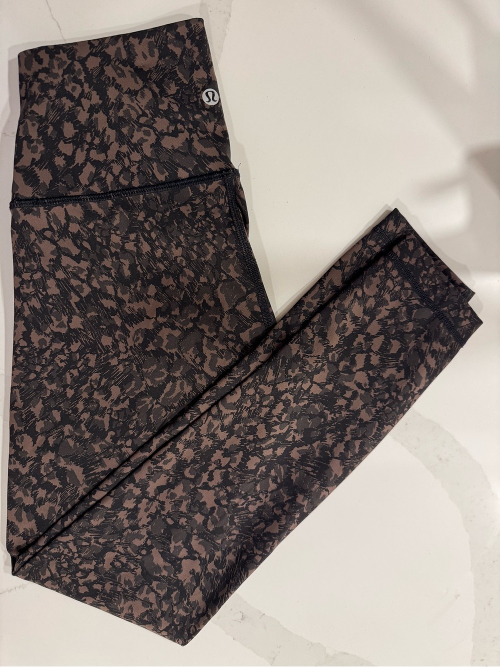 lululemon athletica brown and black patterned kids leggings